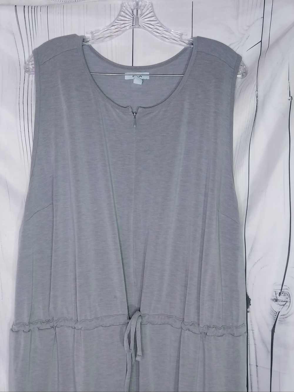 FLX Travel Sleeveless Stretchy Drawstring Jumpsuit - Gray - Picture 3 of 14